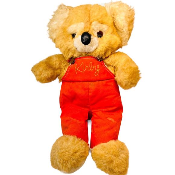 GIBSON GREETINGS 1984 KIRBY Koala Teddy Bear Plush Red Overalls Vtg Pics 18”